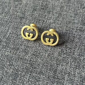 Gucci GG Monogram Designer Gold Earrings